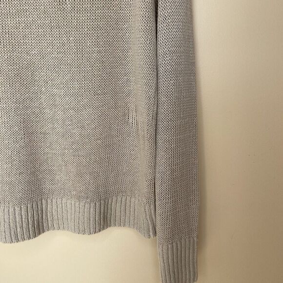 MADEWELL Linen Sweater Women Medium NEW Drop Shoulder Loose Knit Khaki Tan NQ344 - Picture 10 of 15